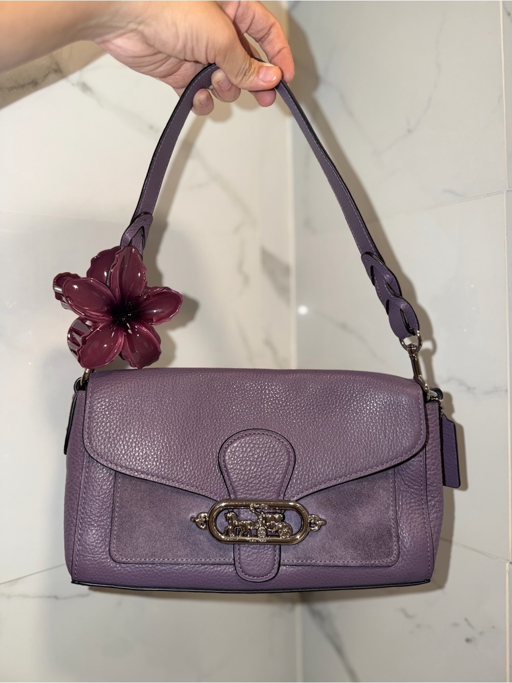Coach Purple Leather Shoulder Bag